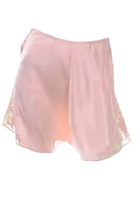1930s Pink Silk Tap Pants w/ Side Lace Inserts