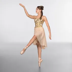 1st Position Gold Wrap Around Sequin Dipped Hem Lyrical Dress
