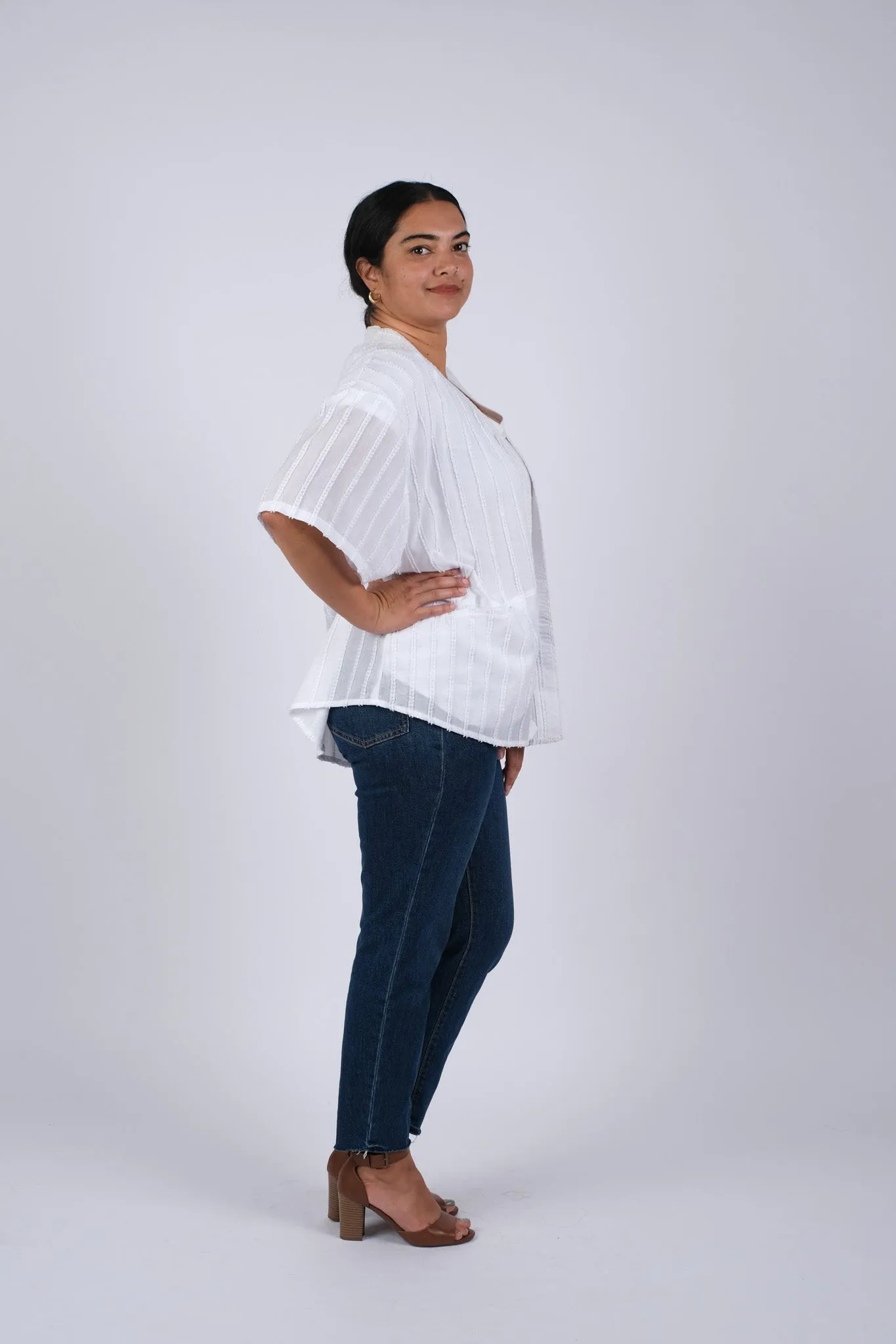 225043 White Chic Classic Cardigan