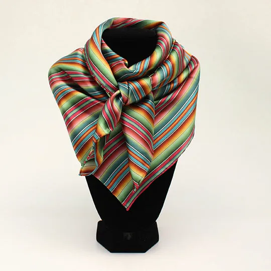 33"X33" 100% Silk Multi Stripe Wild Rag