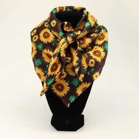 33"X33" 100% Silk Sunflower Wild Rag