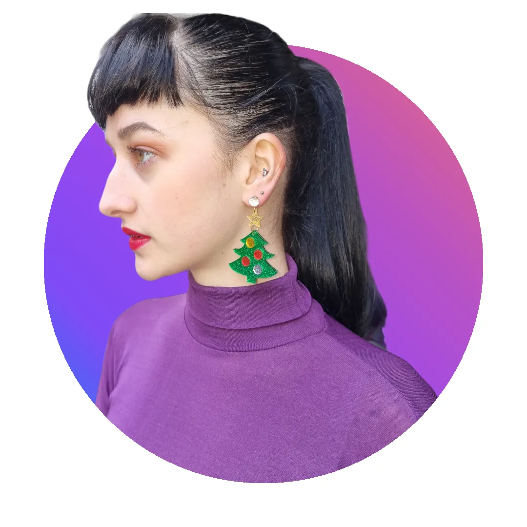 Acrylic Christmas Tree Earrings