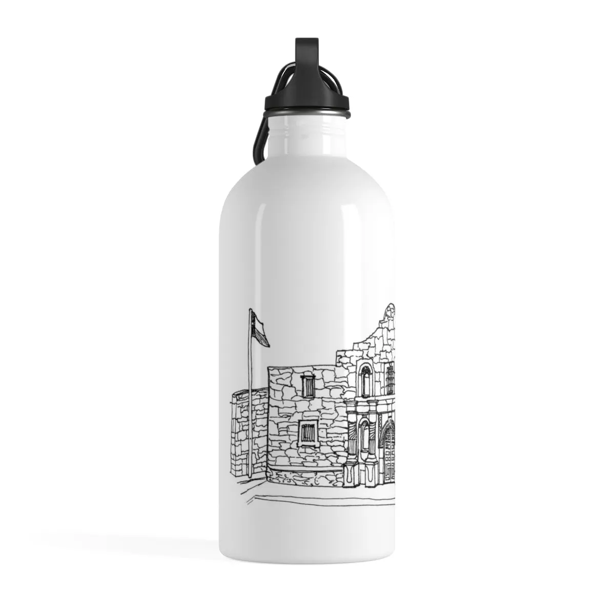 Alamo Chapel - Stainless Steel Water Bottle