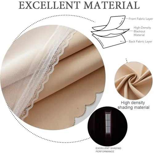 Anytime Home Curtains Blackout and Sheer Layered Solid Window Curtain Panel Pair with Grommet Top, 52Wx72L,Wine Red