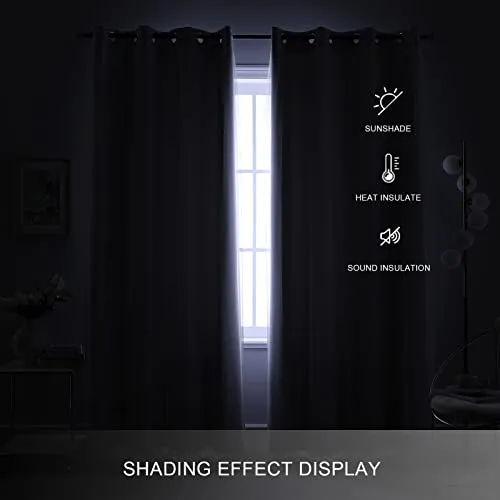 Anytime Home Curtains Blackout and Sheer Layered Solid Window Curtain Panel Pair with Grommet Top, 52Wx72L,Wine Red