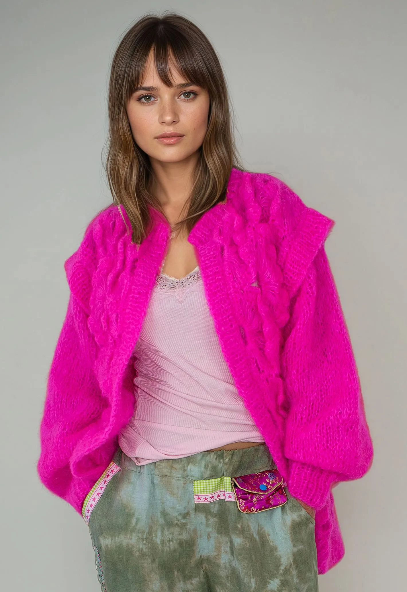 Belle cardigan Neon pink