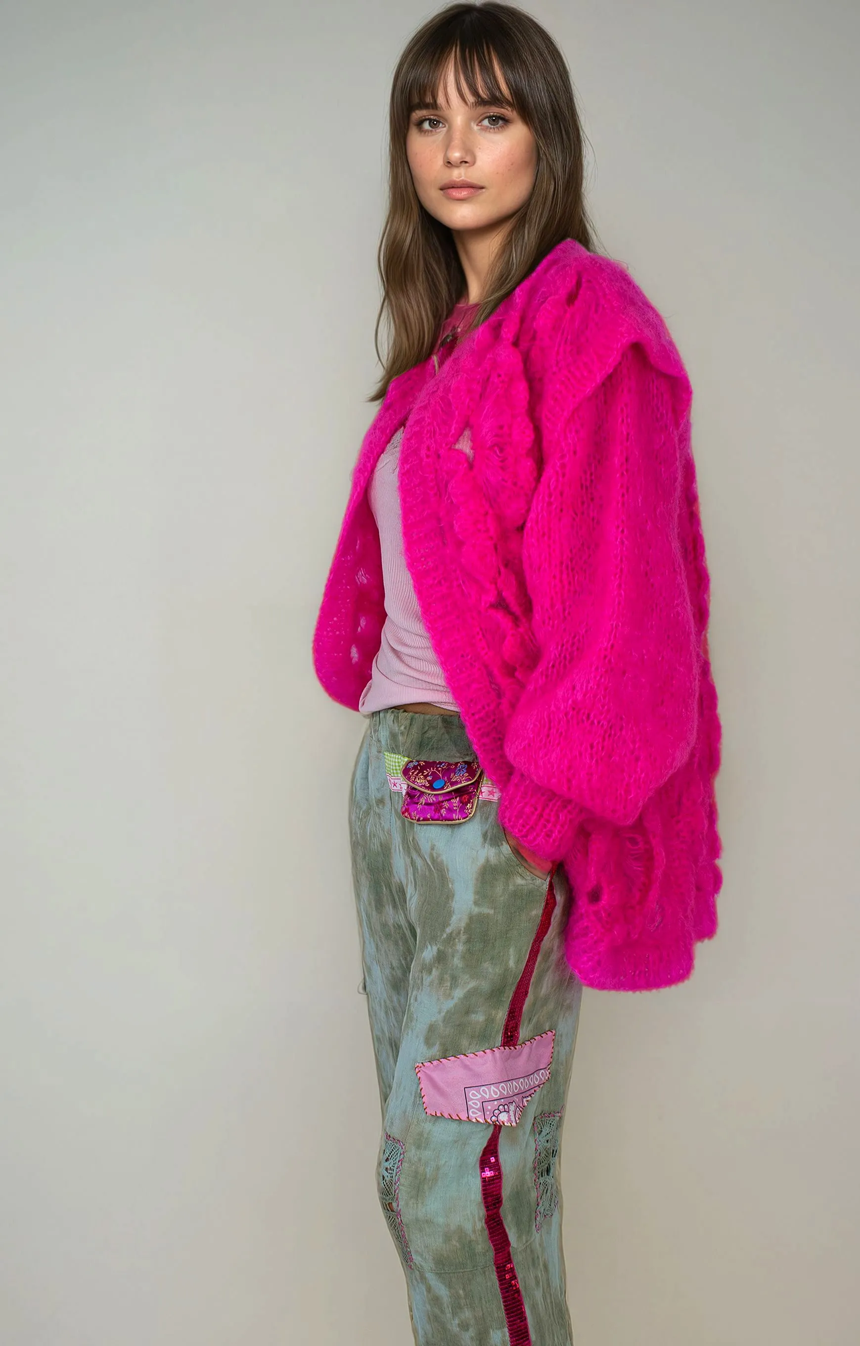 Belle cardigan Neon pink