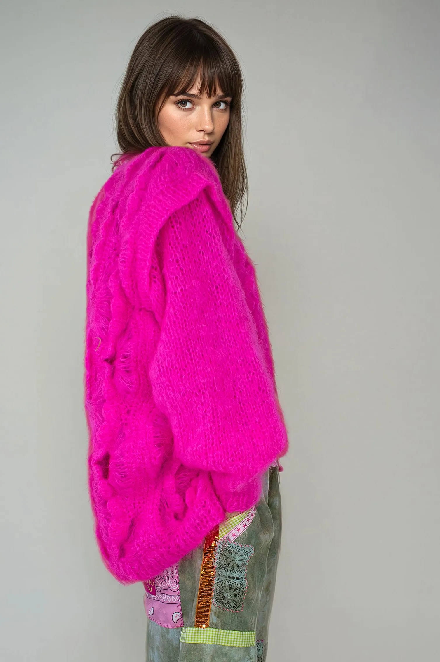 Belle cardigan Neon pink