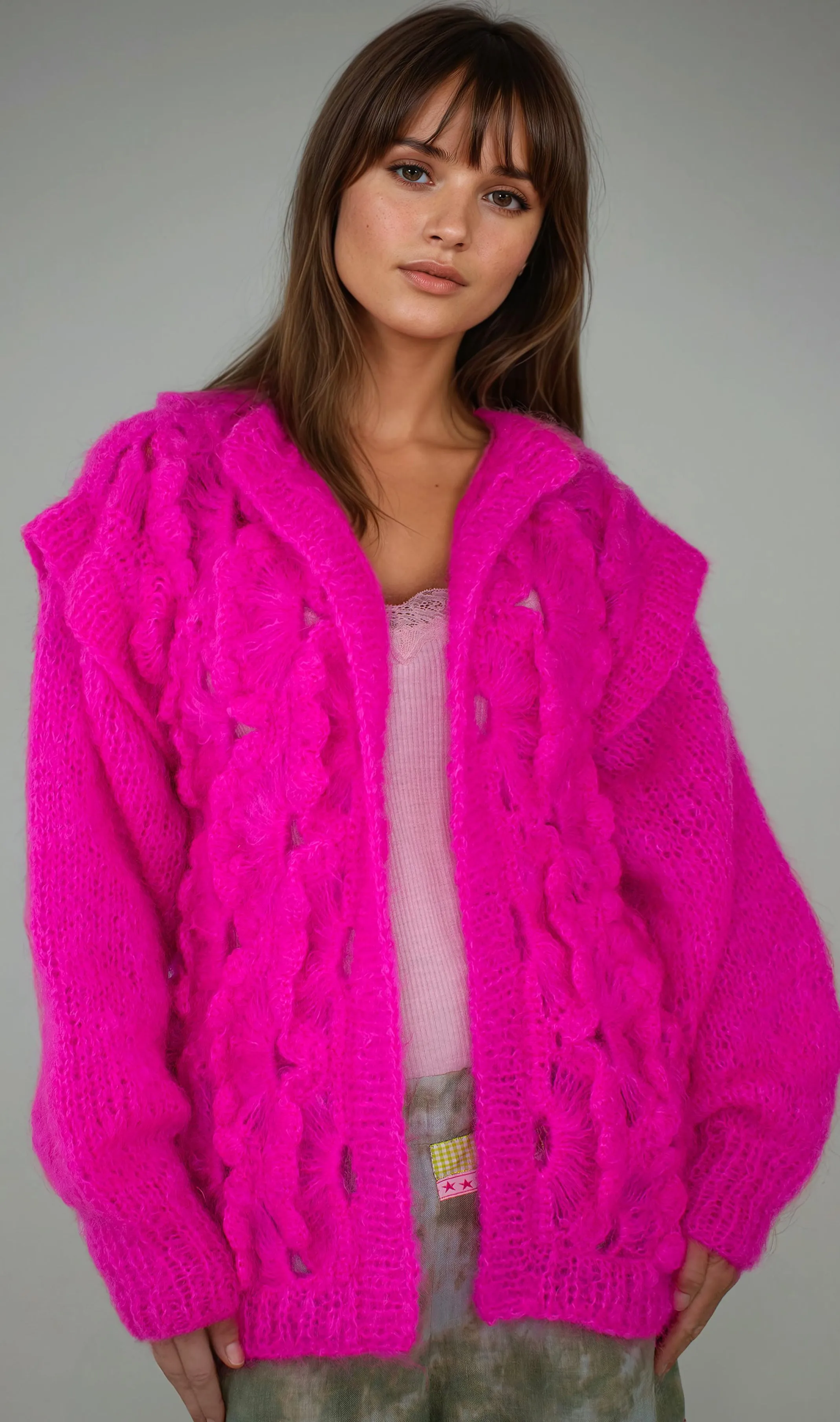 Belle cardigan Neon pink