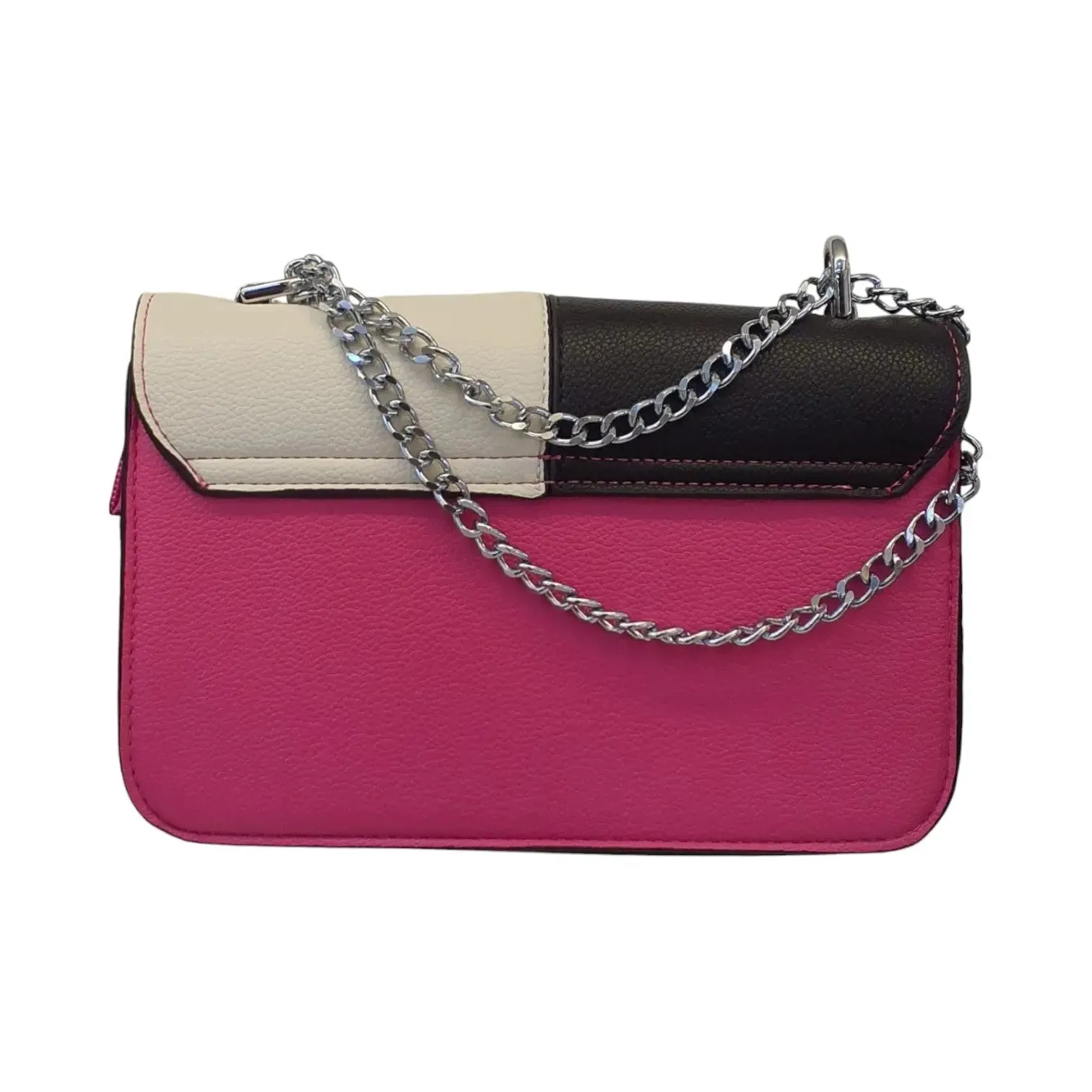 Block Shoulder Bag with Stylish Chain Handle