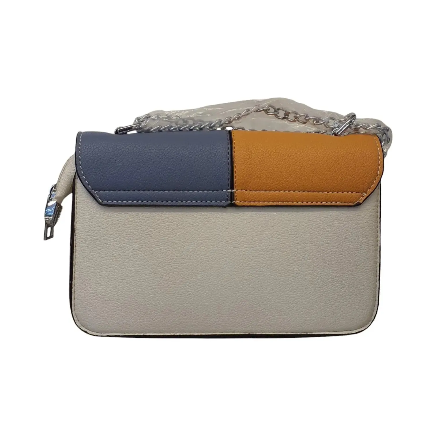 Block Shoulder Bag with Stylish Chain Handle