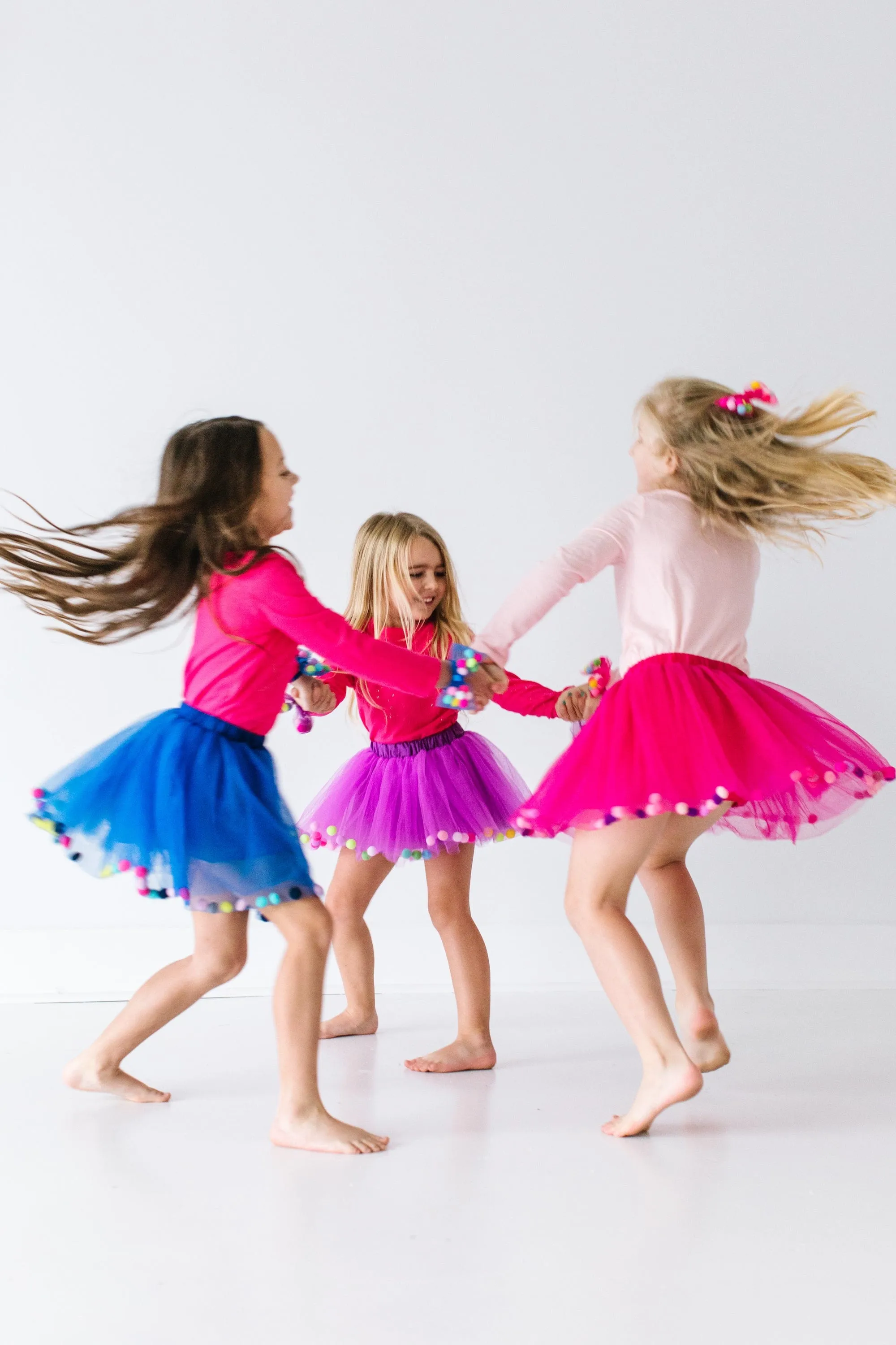 Blue Tutu For Girls | Pom Pom Tutu and Bow Hair Tie | 2Pcs Set