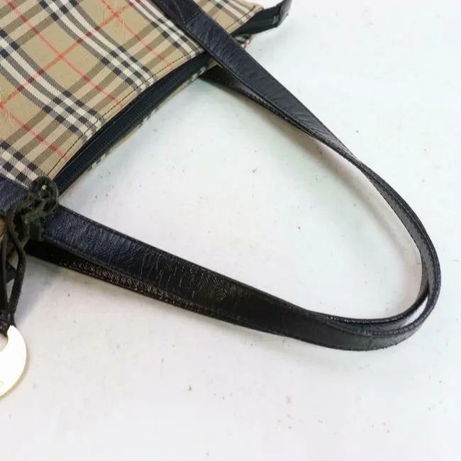 Burberry Early Satcheltote Red Brown Black And White Nova Check Haymarket Plaid With Knights Print C
