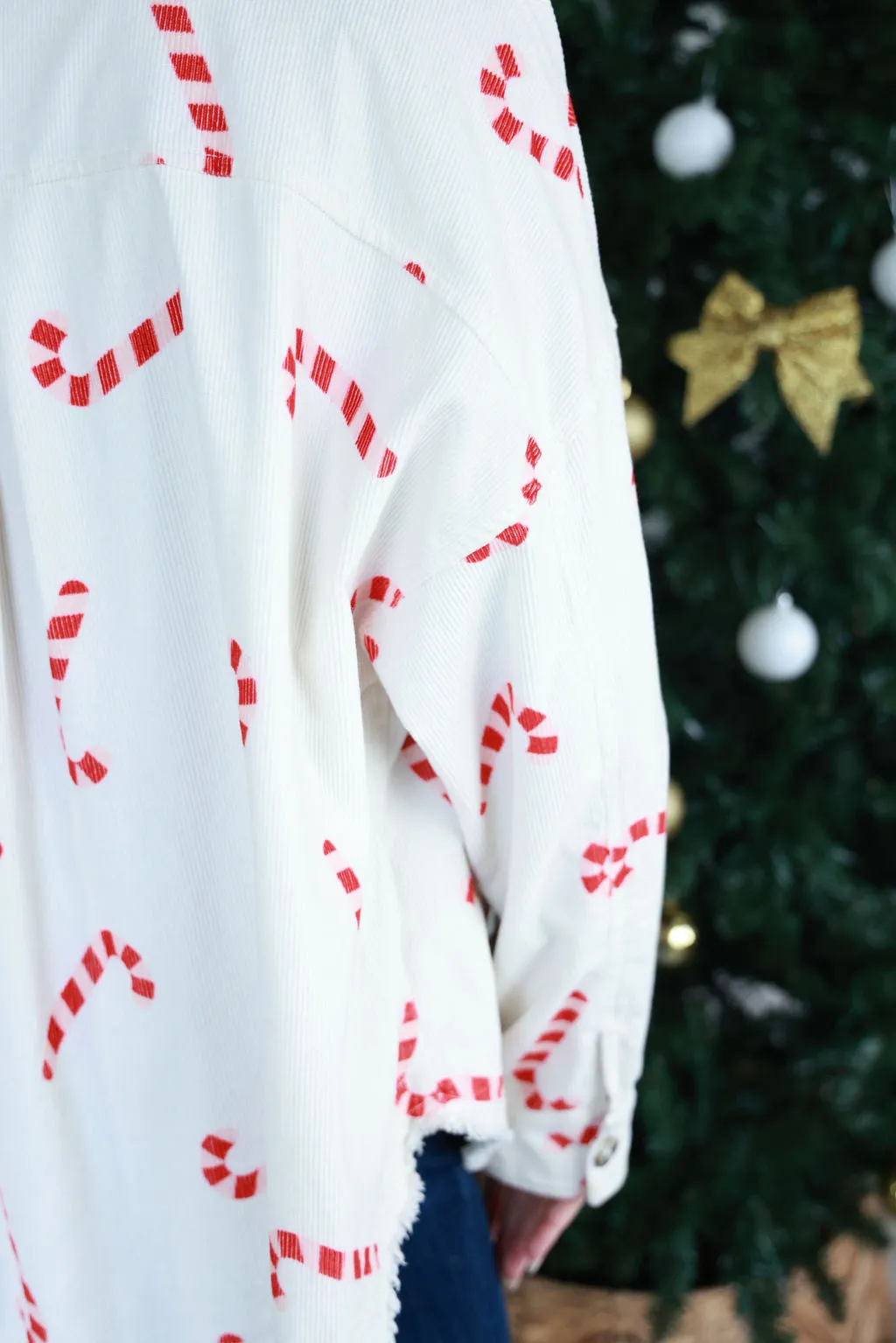 Candy Cane Corduroy Shacket