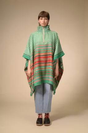 Cape zippée tartan vert Green Pattu