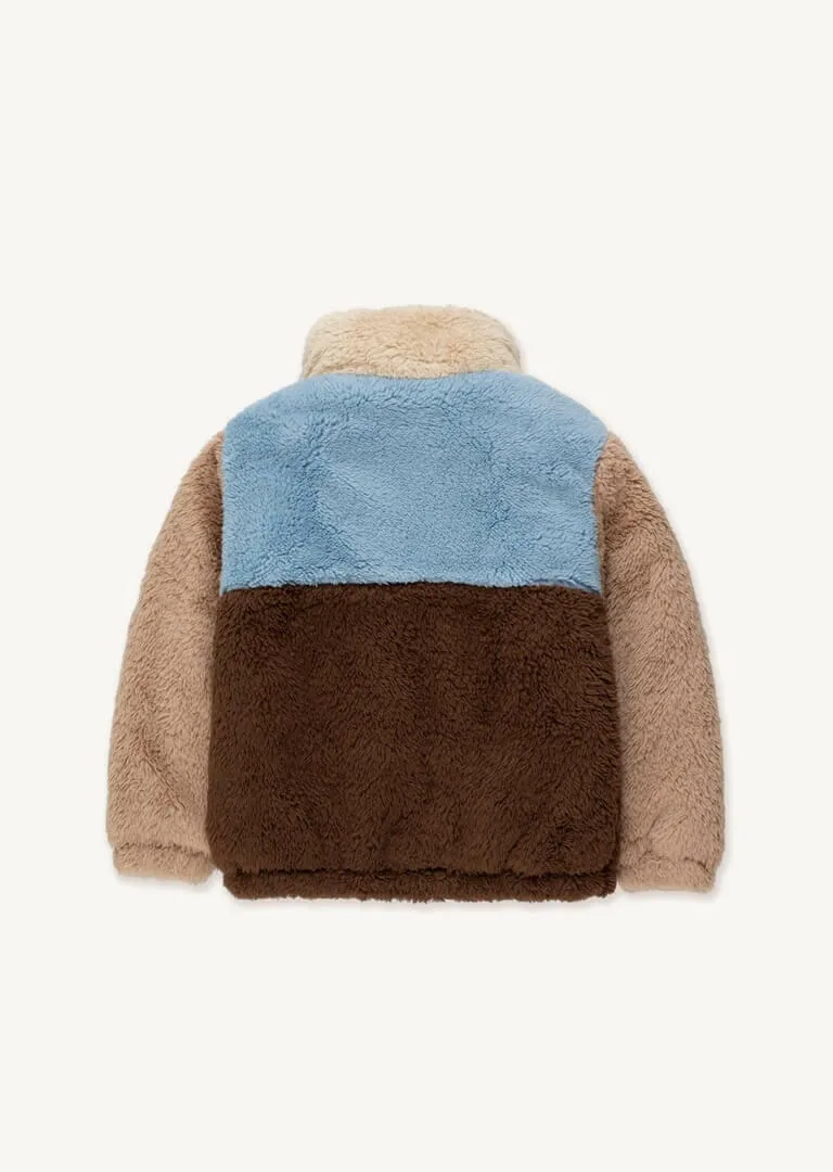 Color Block Polar Sherpa Jacket - Chocolate / Grey