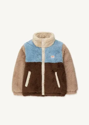Color Block Polar Sherpa Jacket - Chocolate / Grey