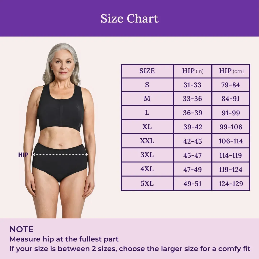 Cotton Panties For Elderly Women | High Waist | Brief Cut | Full Hip & Back Coverage | Offers Belly & Back Support | Flattens Belly & Covers Muffin Top | Friction & Rash Free