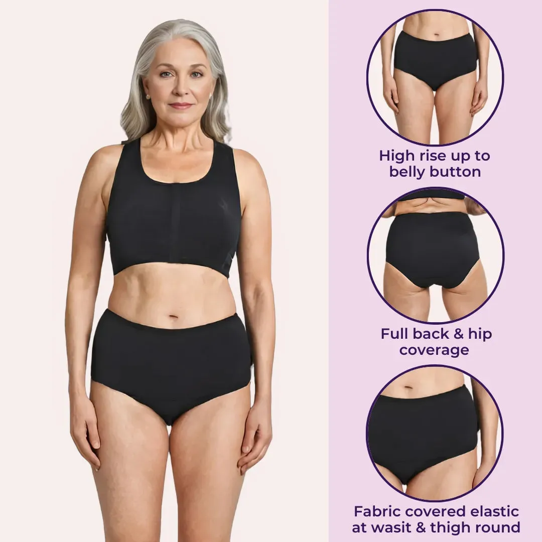 Cotton Panties For Elderly Women | High Waist | Brief Cut | Full Hip & Back Coverage | Offers Belly & Back Support | Flattens Belly & Covers Muffin Top | Friction & Rash Free