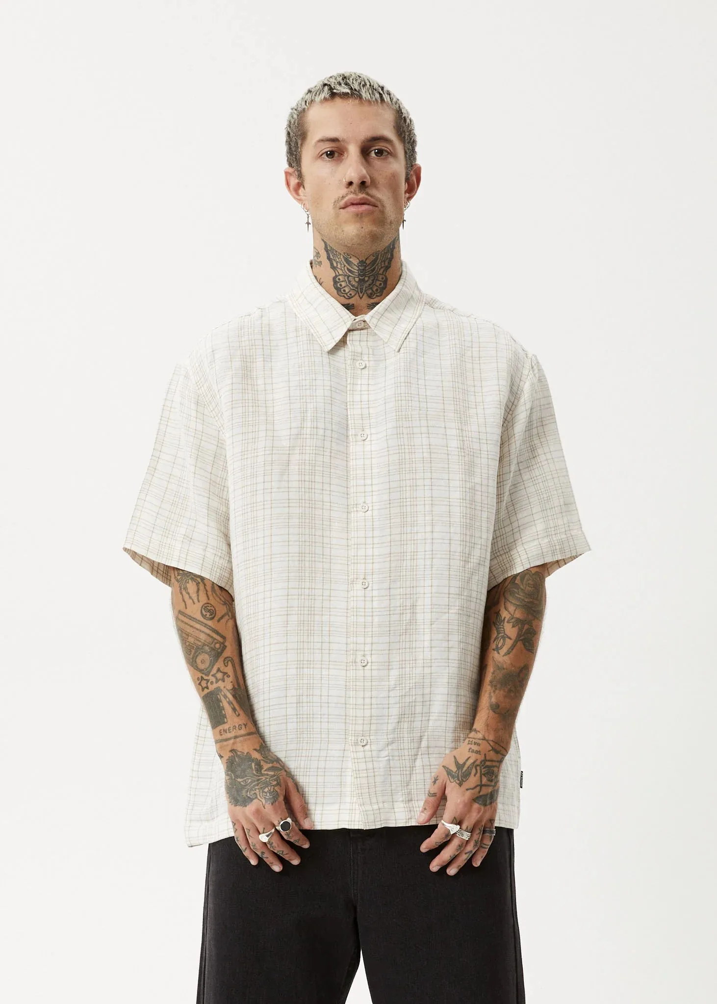 CRISS CROSS HEMP SHORT SLEEVE SHIRT | TAUPE