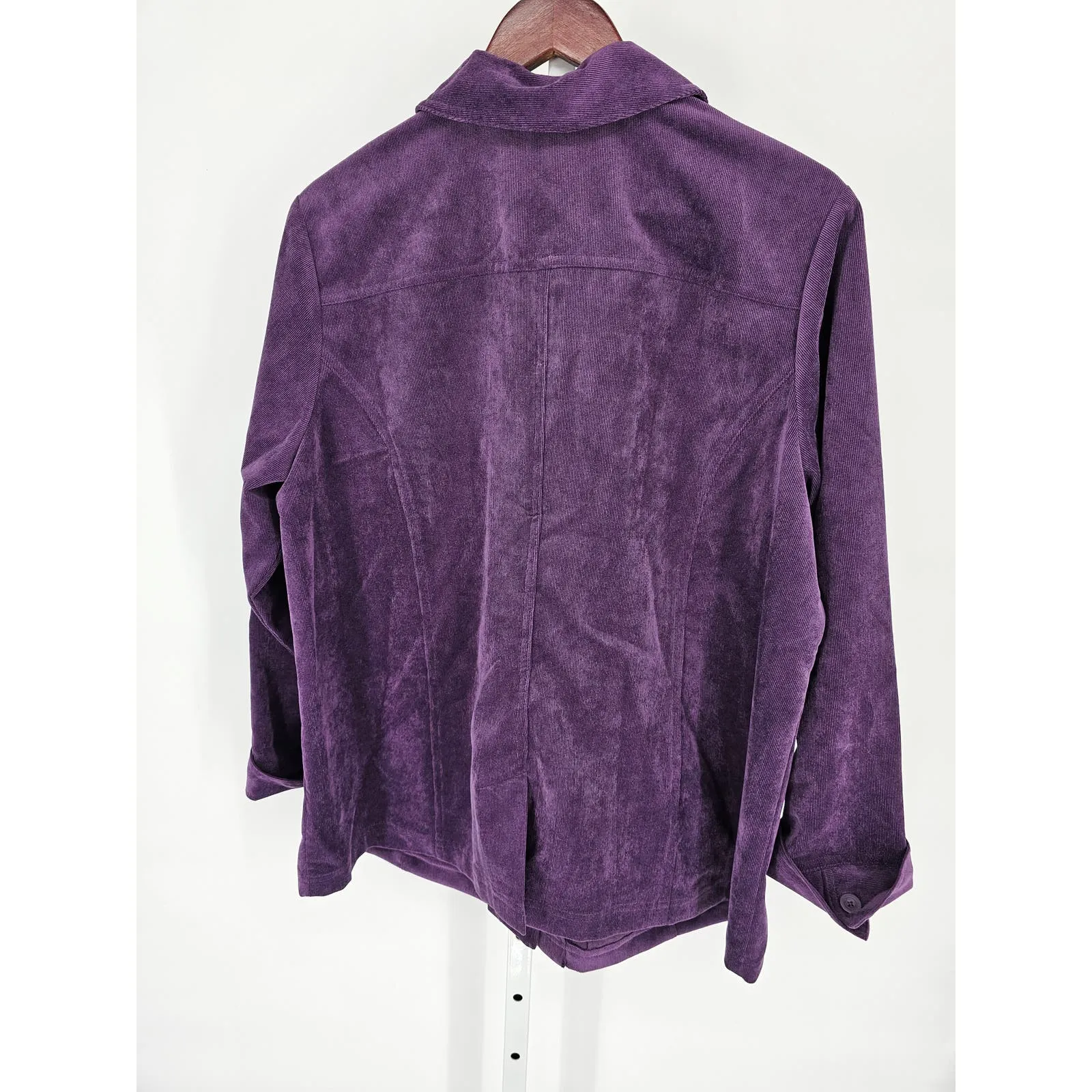Croft & Barrow Womens Sz 1X Purple Corduroy Shacket Shirt Jacket Button Up