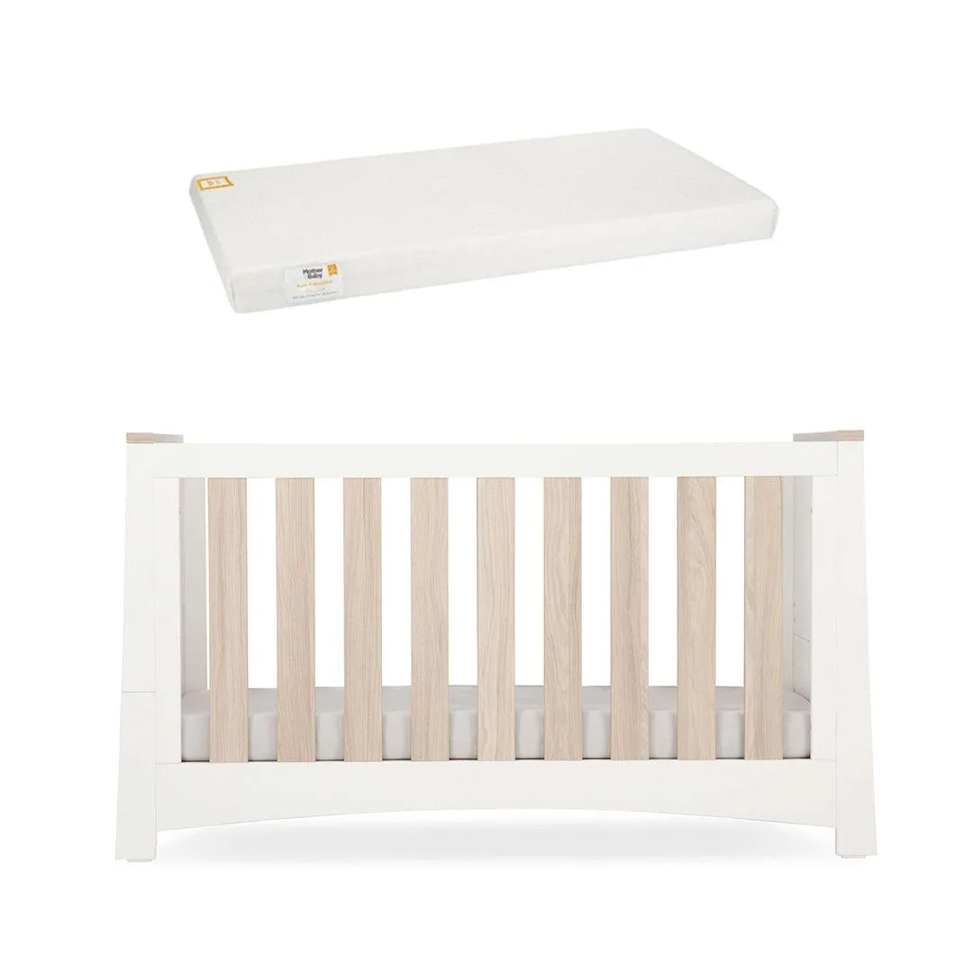 CuddleCo Ada Cot Bed  - White/Ash