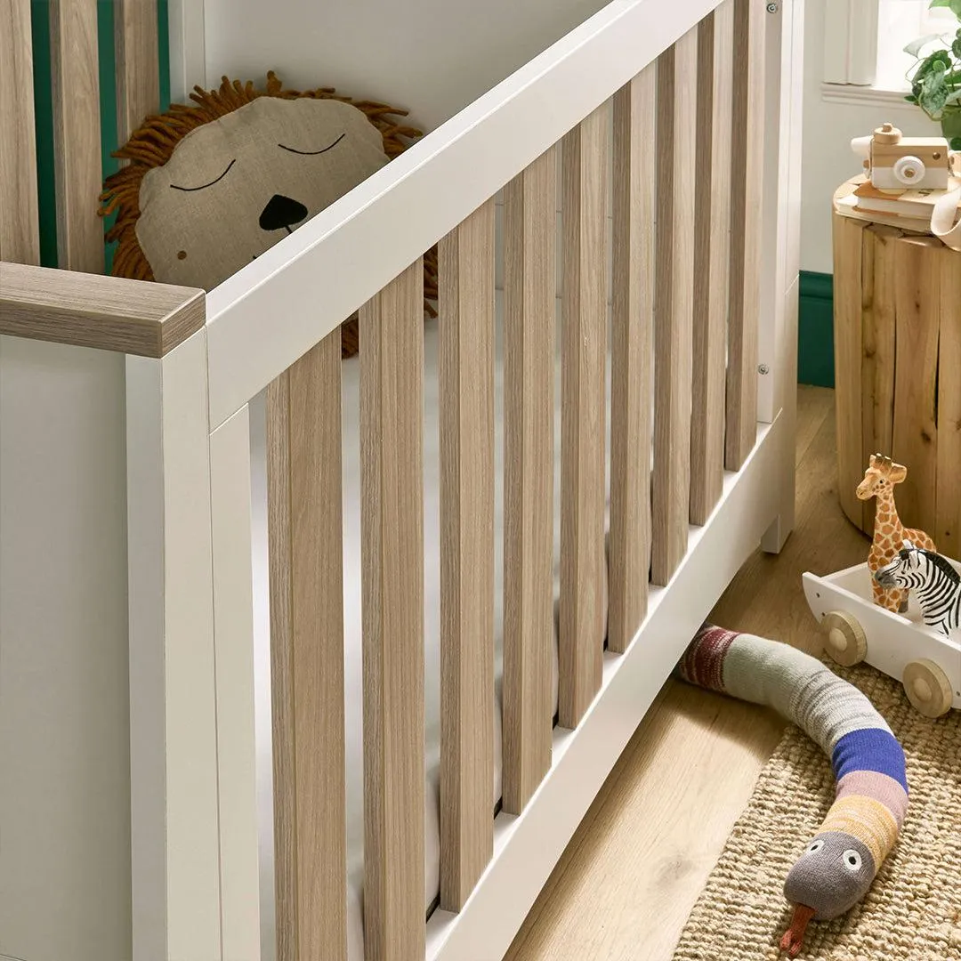 CuddleCo Ada Cot Bed  - White/Ash
