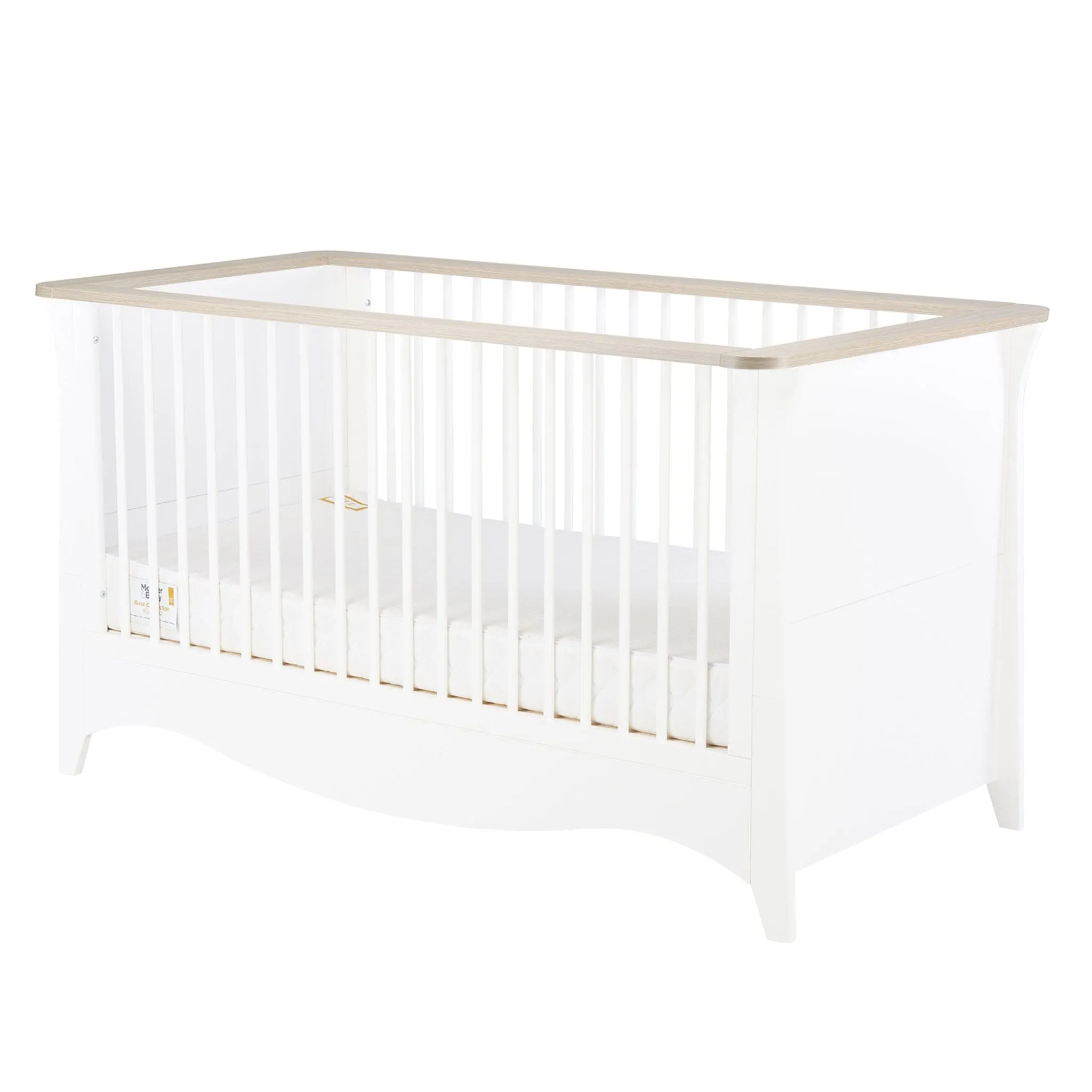 CuddleCo Clara 3 Piece Nursery Furniture Set in White/Ash