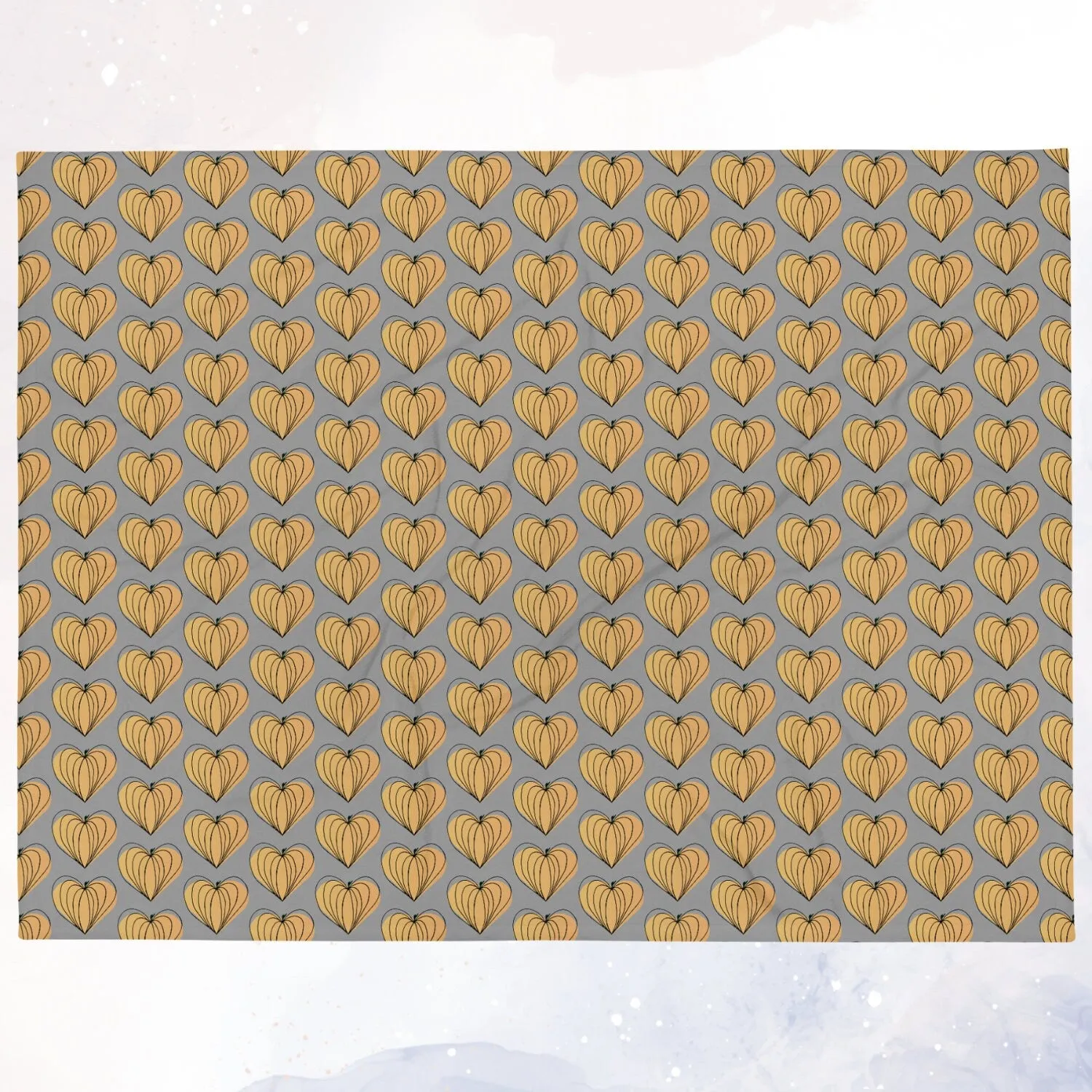 Cute Pumpkin Heart Gray Throw Blanket Gift Idea for the Home