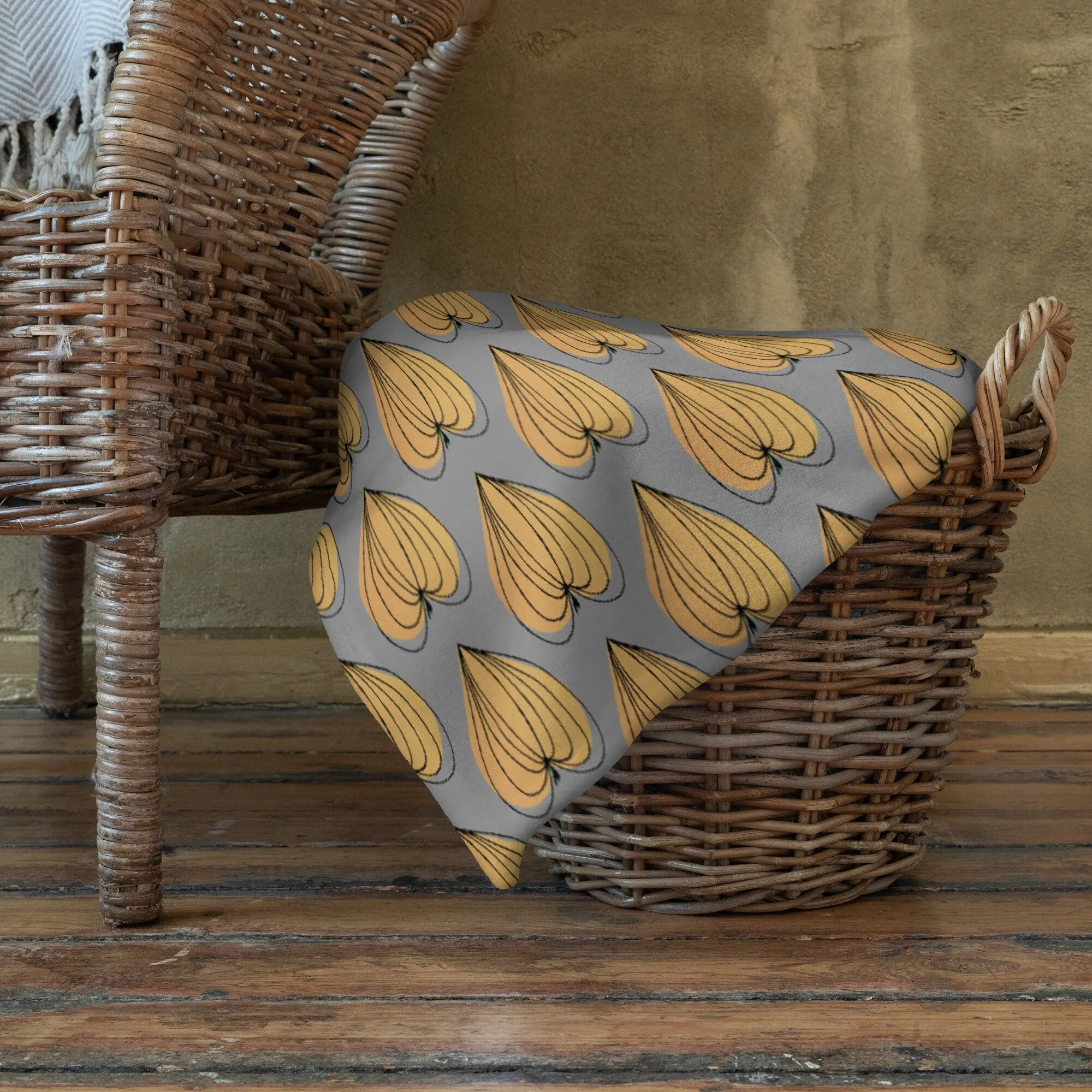 Cute Pumpkin Heart Gray Throw Blanket Gift Idea for the Home