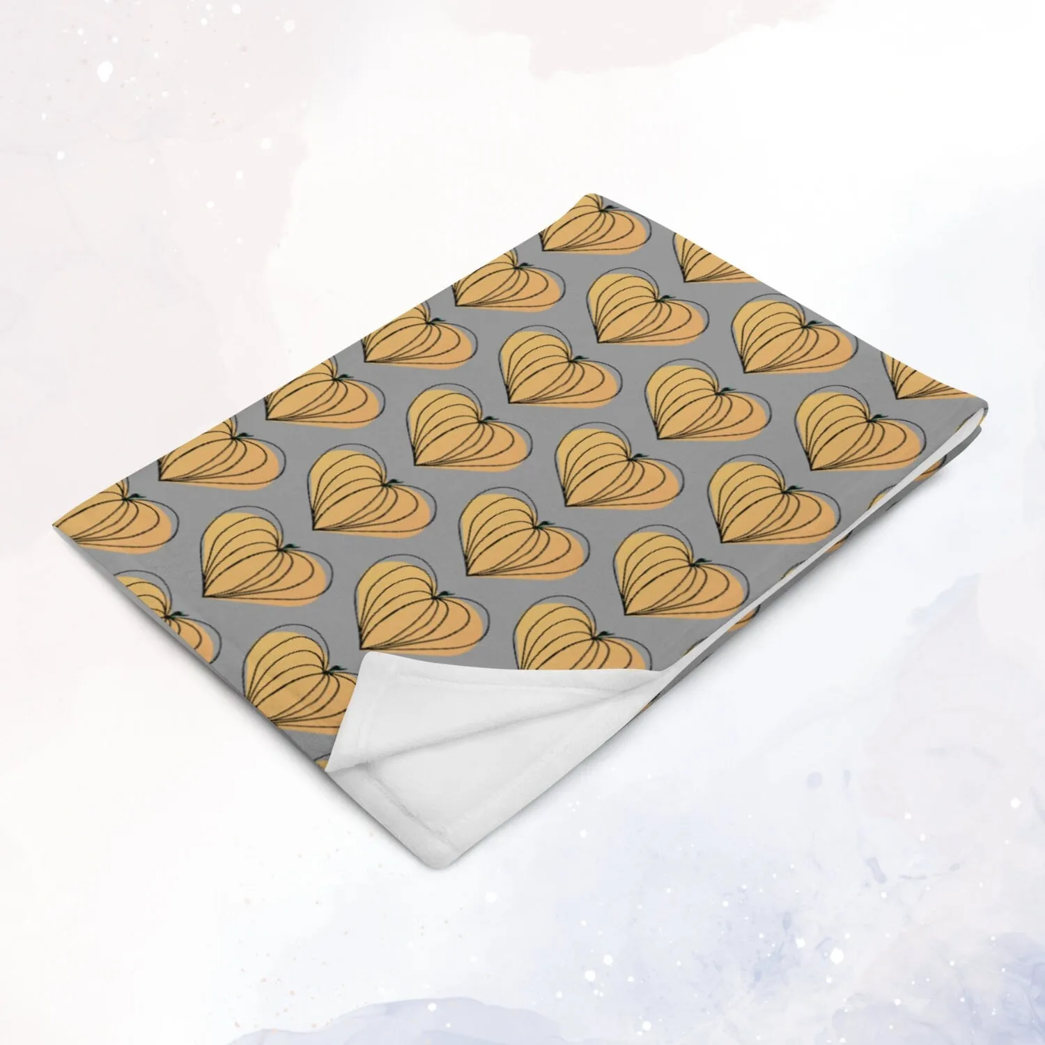 Cute Pumpkin Heart Gray Throw Blanket Gift Idea for the Home