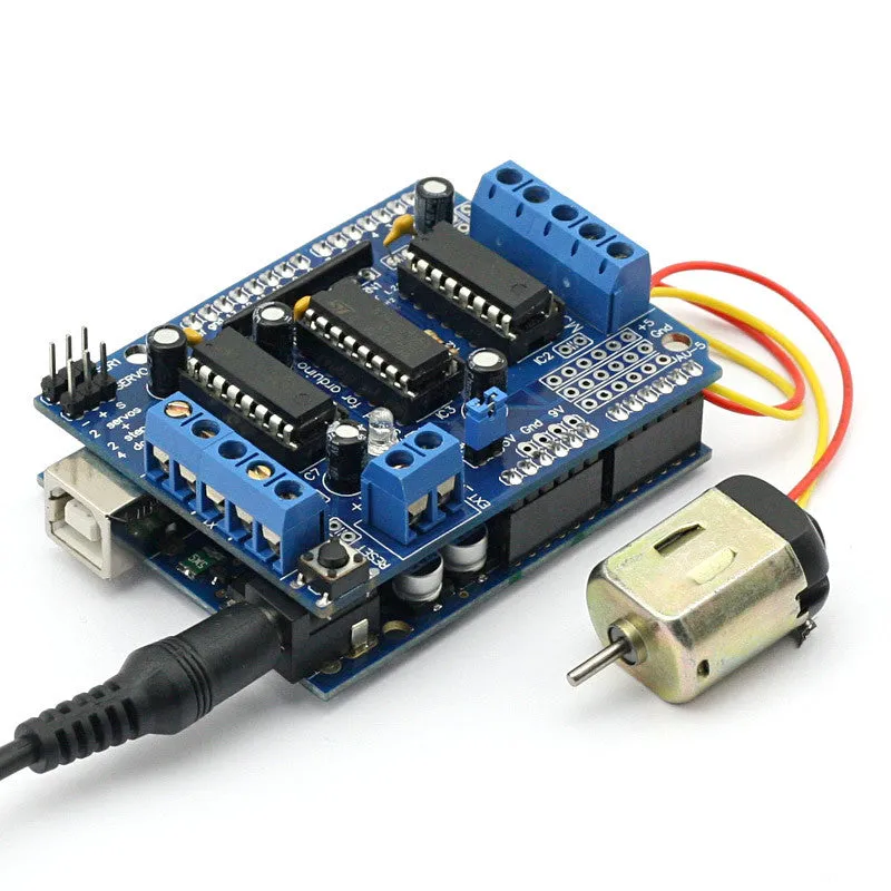 [Discontinued] UNO   Proto Shield(with Breadboard Jump Wires)   L293D Motor Drive Shield
