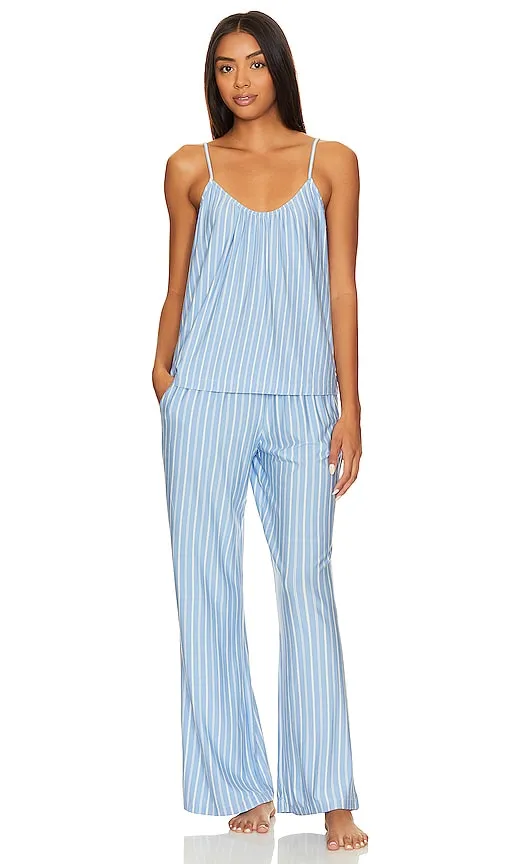 eberjey Gisele Cami & Pant PJ Set in Baby Blue