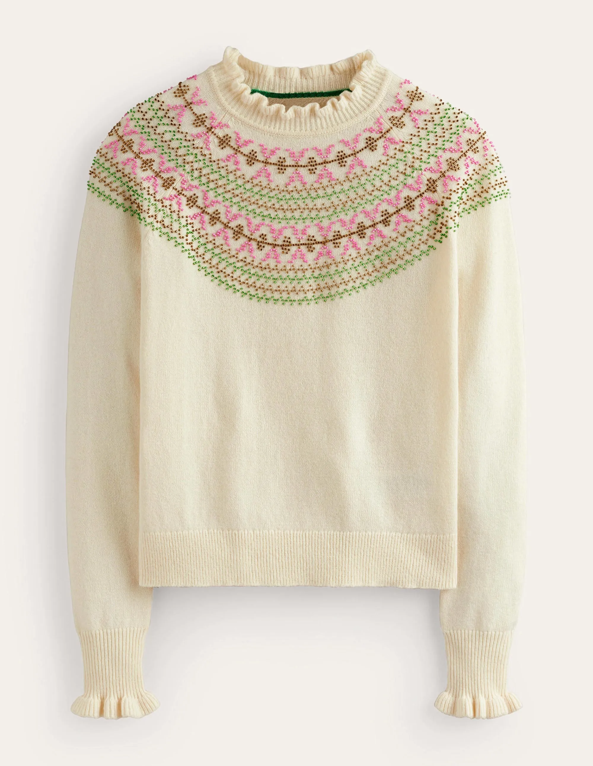 Embellished Yoke Jumper-Ivory