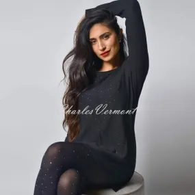 Frank Lyman Fine Knit Rhinestone Pullover – Style 214109U (Black)