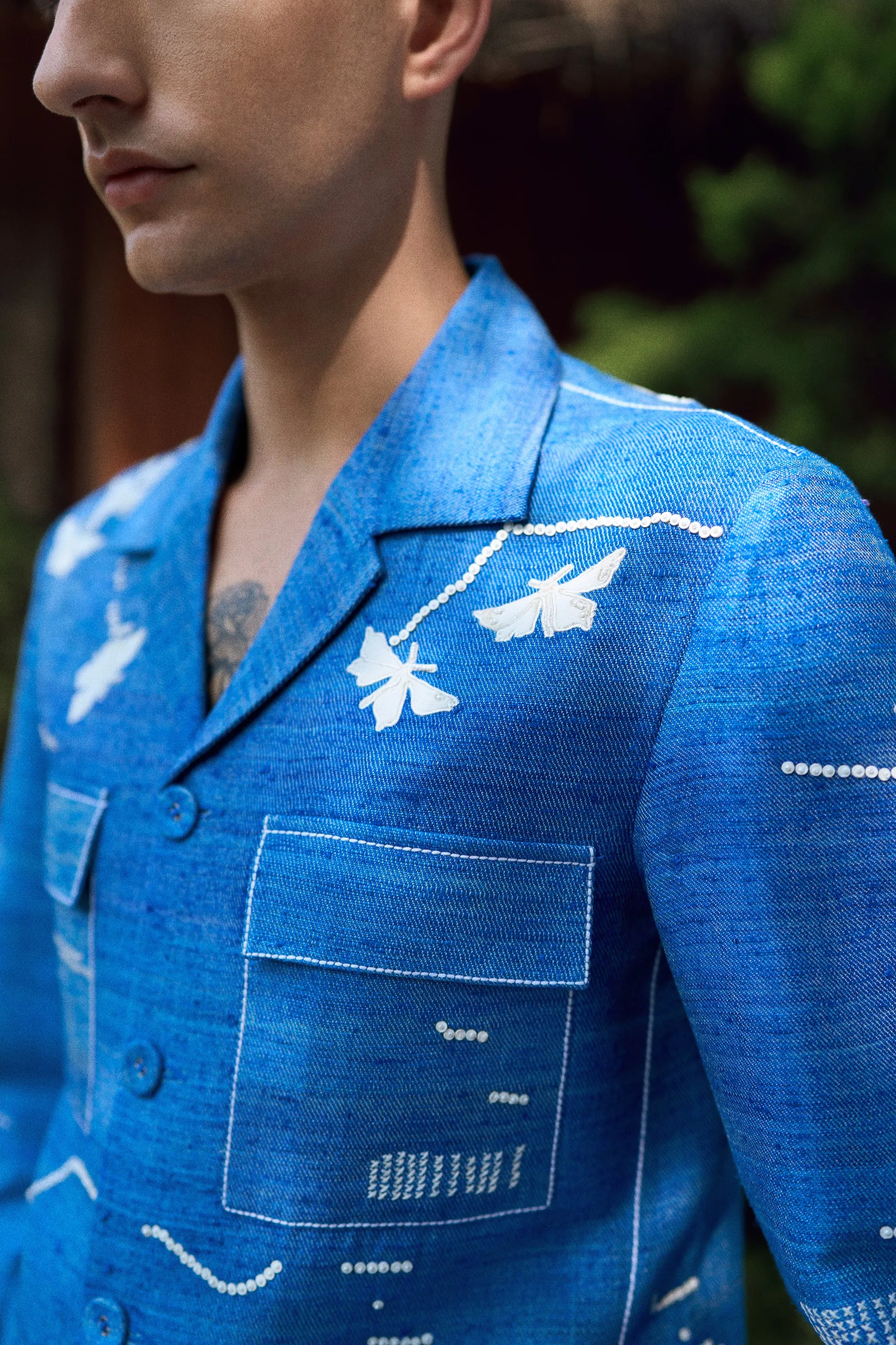 FUZZY BUTTERFLY SHACKET WITH STRAIGHT PANTS
