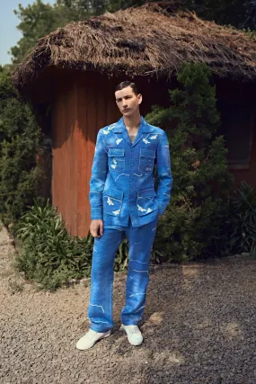 FUZZY BUTTERFLY SHACKET WITH STRAIGHT PANTS