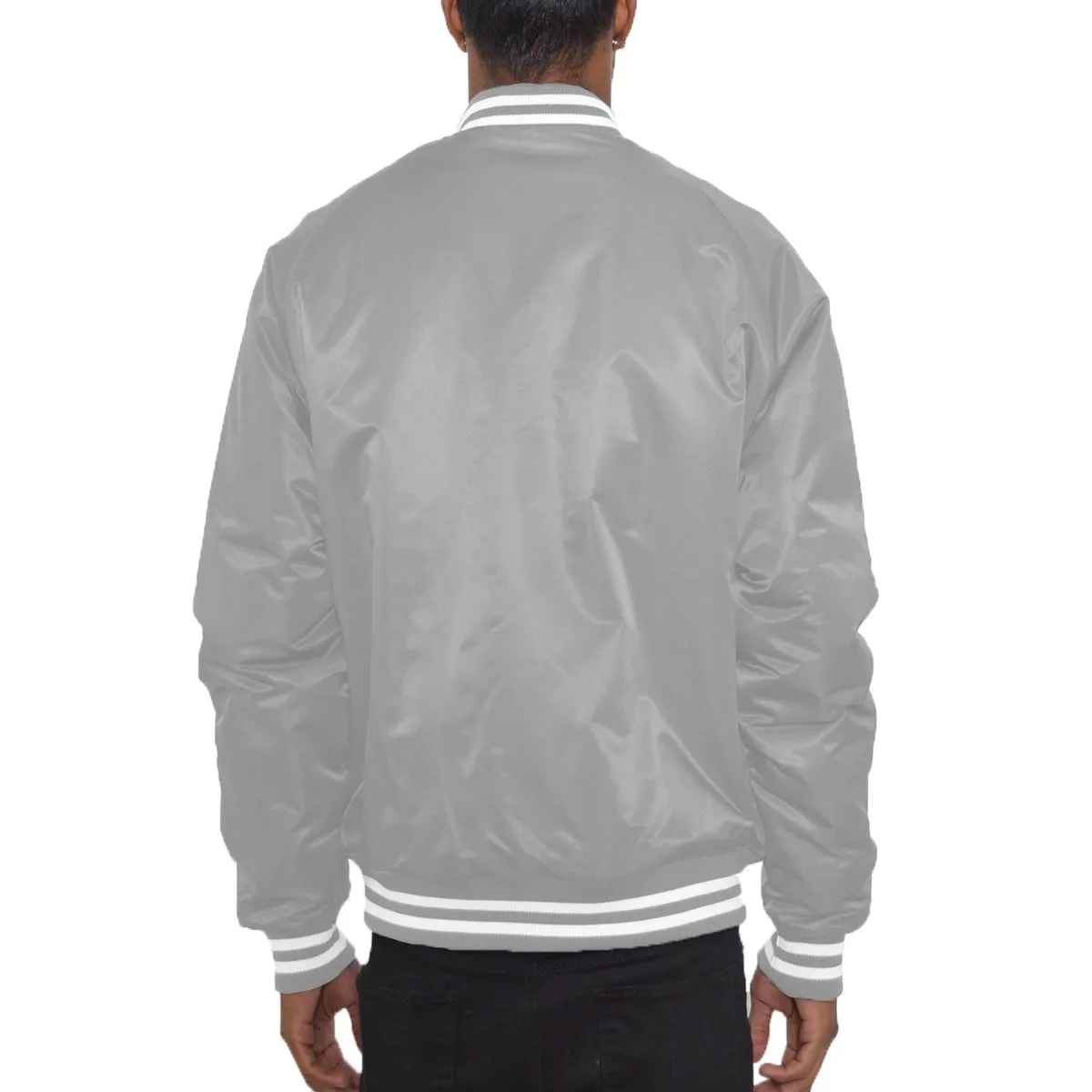 Grey Varsity Bomber Jacket