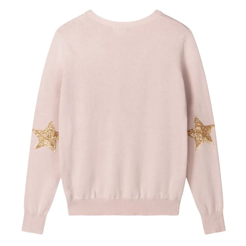 Hazel Jumper Dusky Pink With Gold Stars