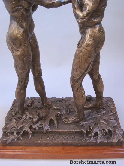 I am You Couple Bronze Instant Connection Oak Leaves Acorns Art
