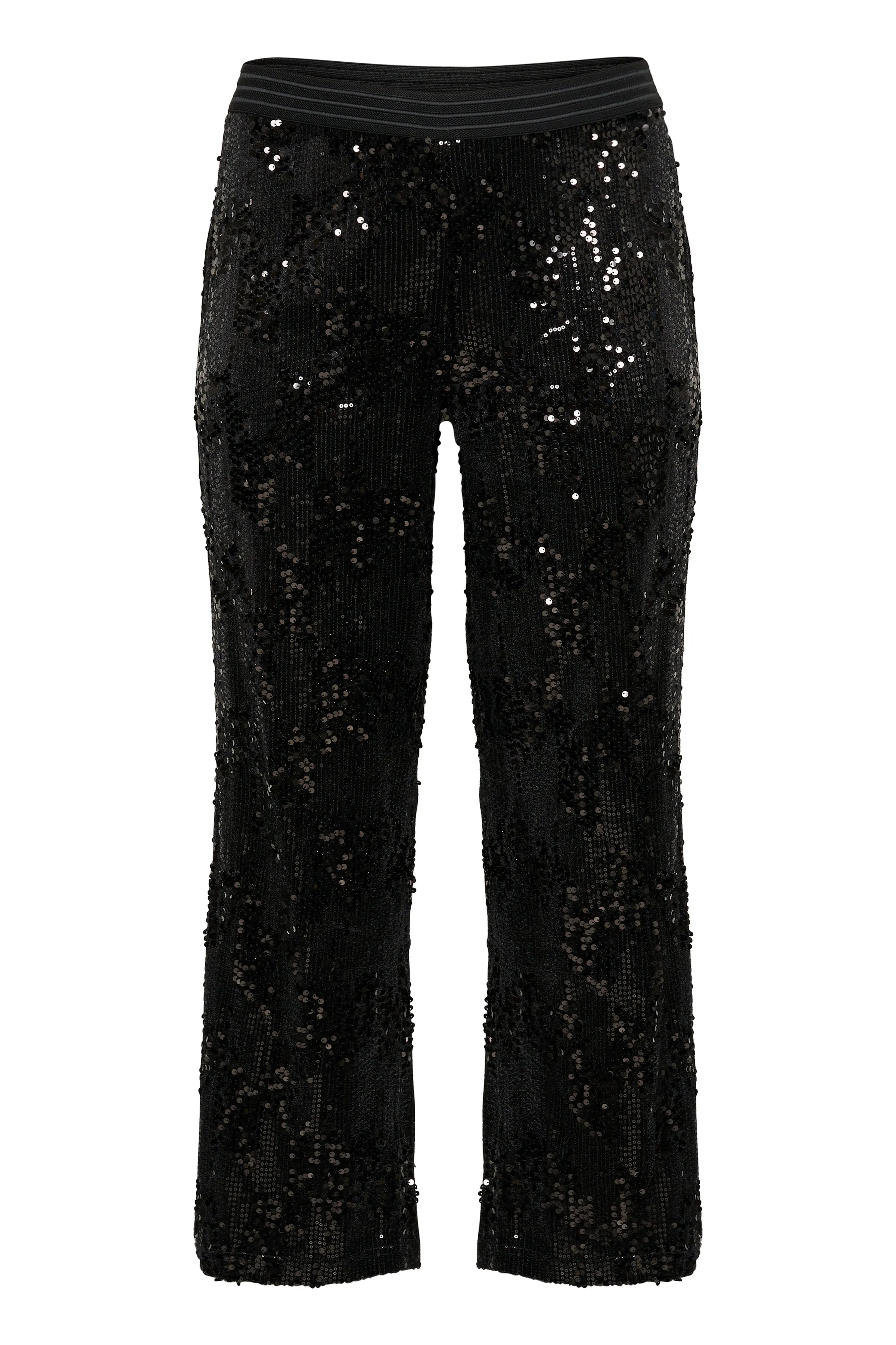 Kaffe Curve Nicoleen Sequin Trousers in Black
