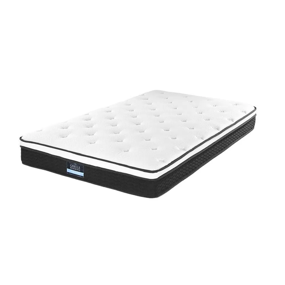 King Single Package | Kids Conqueror Wooden Bed Frame with Shelving White & Bonita Euro Top Mattress (Medium Firm)