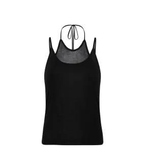 Layered Halter Tank in Black