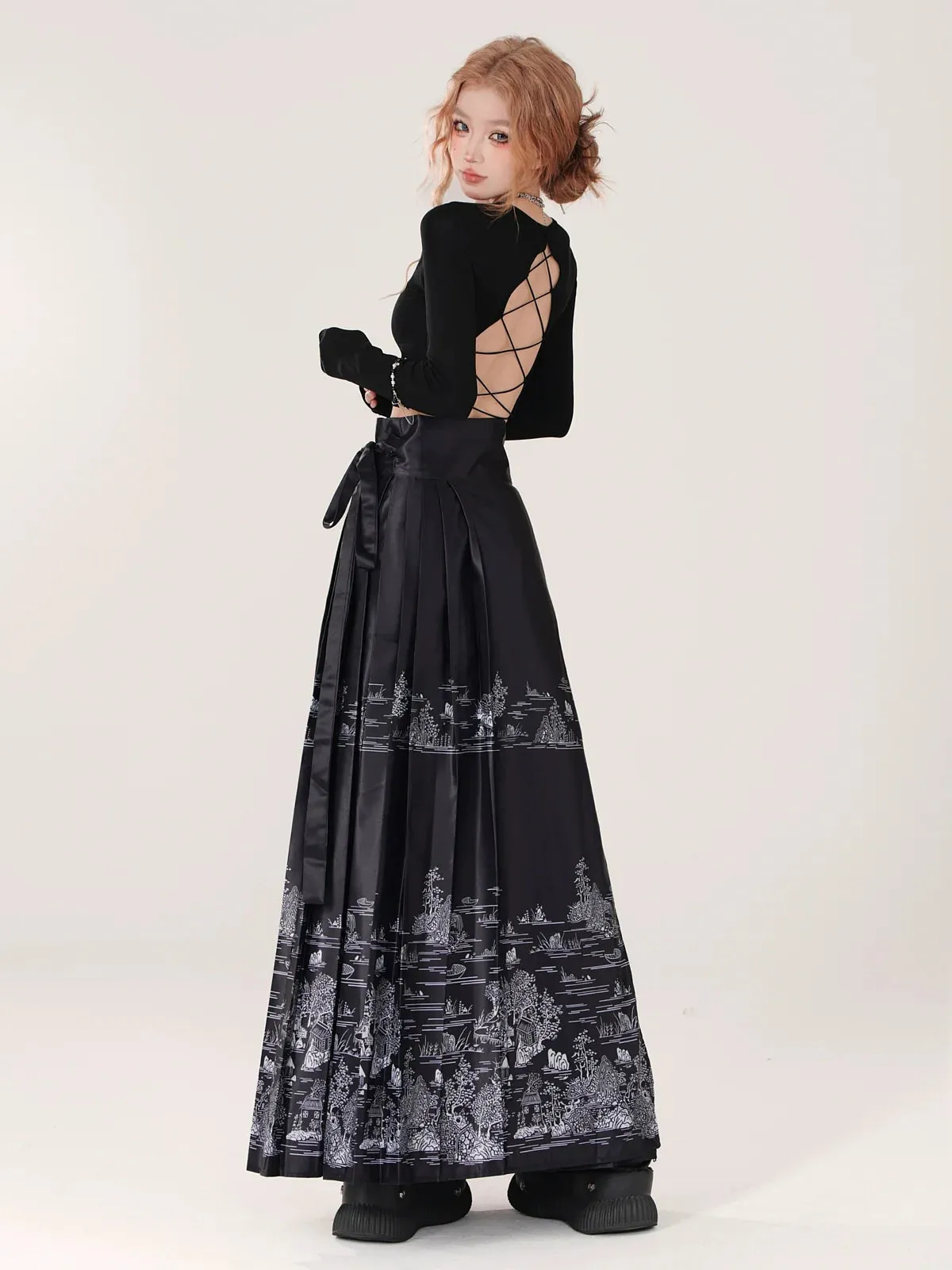 Long China Skirt Time Travel