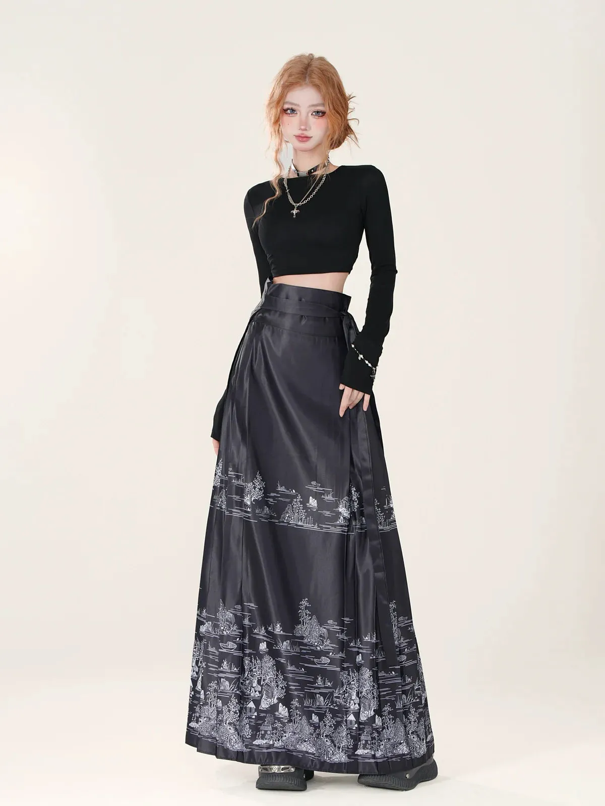 Long China Skirt Time Travel
