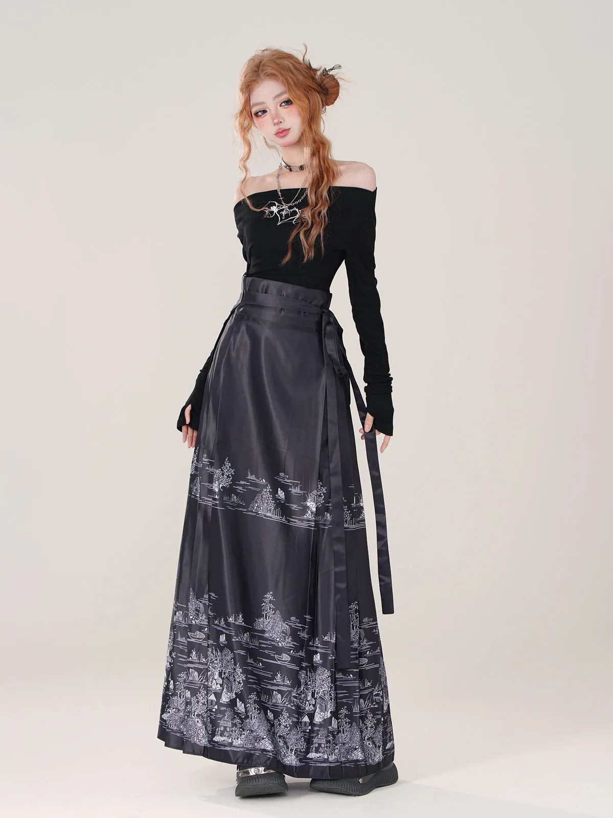 Long China Skirt Time Travel