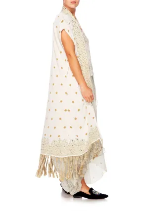 LONG KNIT CARDI WITH FRINGING GUIDING LIGHT