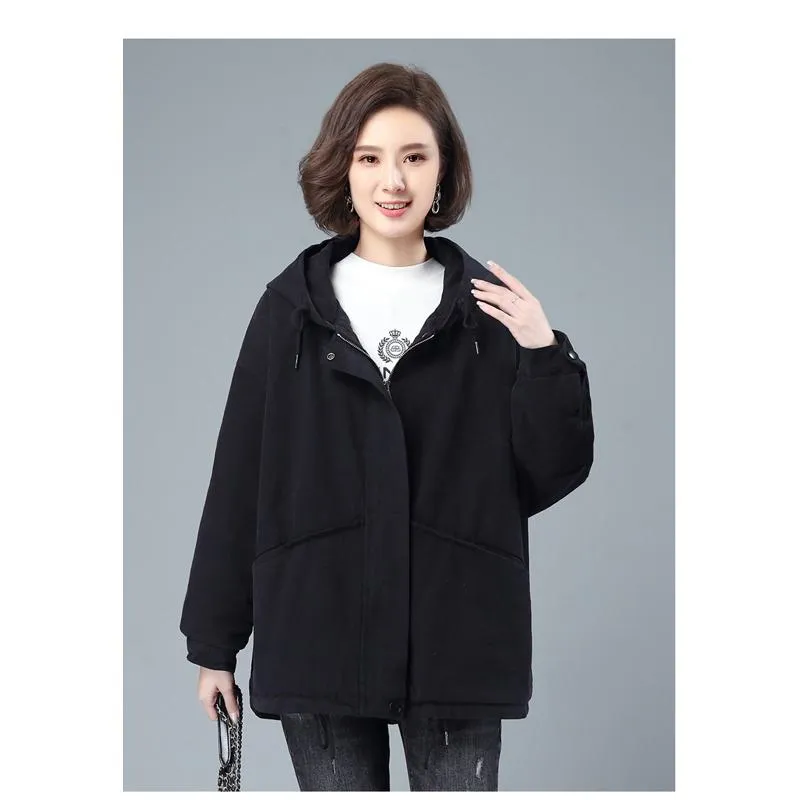 Loose Fit Plus Velvet Sherpa Jacket