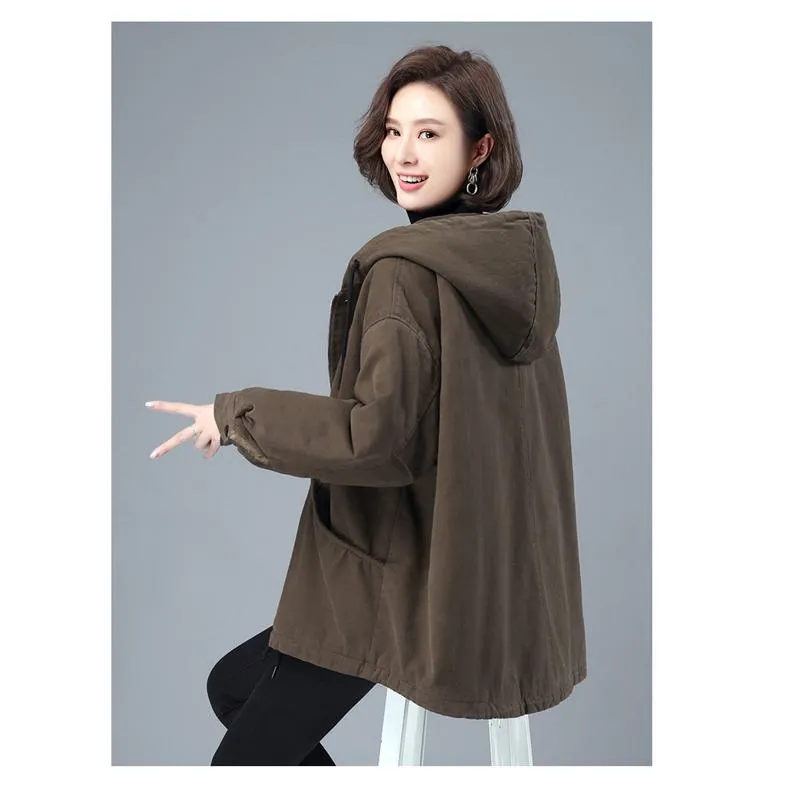 Loose Fit Plus Velvet Sherpa Jacket