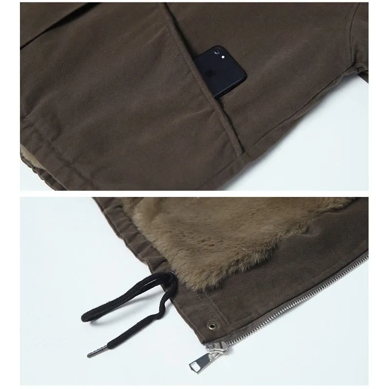 Loose Fit Plus Velvet Sherpa Jacket